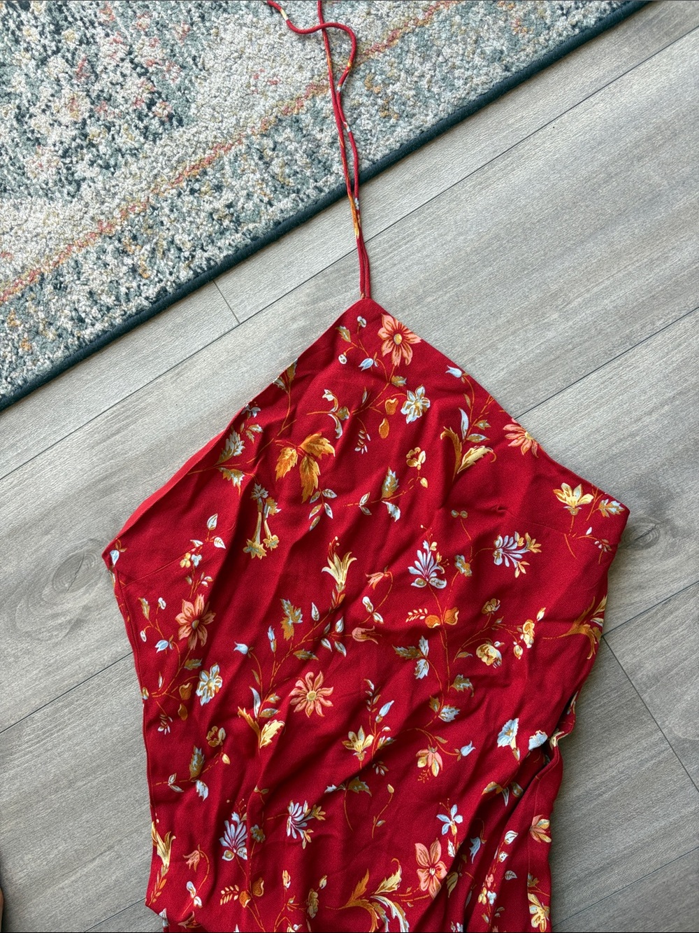 Reformation Floral Midi Dress in Rust - Picture 2 of 3